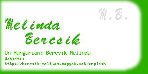 melinda bercsik business card